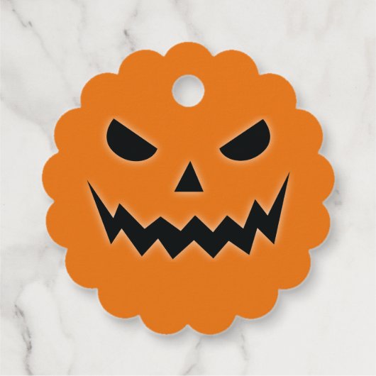 Halloween Scary Spooky Jack O Lantern Pumpkin Face Bedankjes Labels (Achterkant)