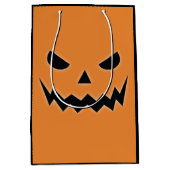 Halloween Scary Spooky Jack O Lantern Pumpkin Face Medium Cadeauzakje (Voorkant)