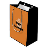 Halloween Scary Spooky Jack O Lantern Pumpkin Face Medium Cadeauzakje (Achterkant Gekanteld)