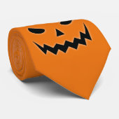 Halloween Scary Spooky Jack O Lantern Pumpkin Face Stropdas (Opgerold)