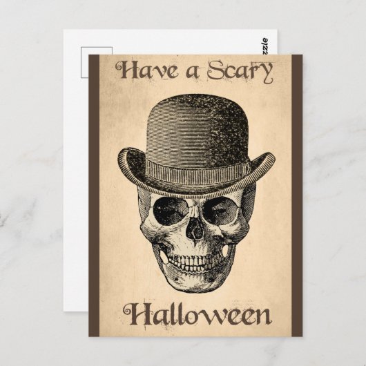 Halloween Scary Spooky Skelet Skull  Briefkaart (Voorkant / Achterkant)