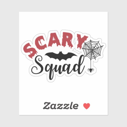 Halloween Scary Squad Spin Web Bat Sticker (Vel)