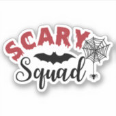 Halloween Scary Squad Spin Web Bat Sticker (Voorkant)
