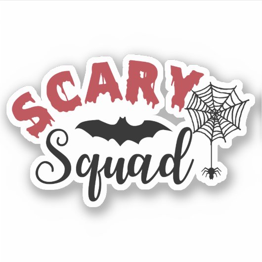 Halloween Scary Squad Spin Web Bat Sticker (Voorkant)
