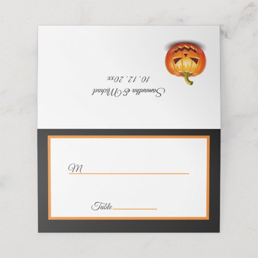 Halloween Scary Tree Personaliseer Namen Datum Plaatskaartje (Buitenkant ongevouwen)