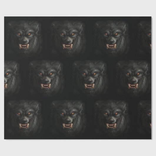 Halloween Scary Werewolf Cadeaupapier (Vlak)