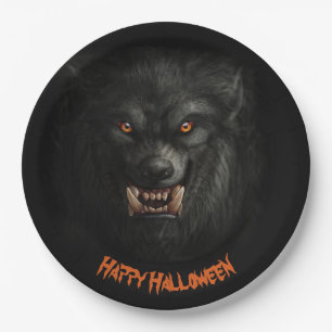 Halloween Scary Werewolf Paper Borden Papieren Bordje