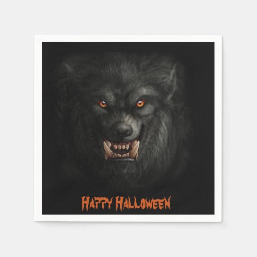 Halloween Scary Werewolf Paper Napkins Servet (Voorkant)