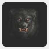 Halloween Scary Werewolf Vierkante Sticker (Voorkant)