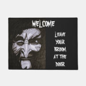 HALLOWEEN SCARY WITCH WELCOME sign Deurmat (Voorkant)