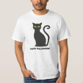 Halloween Scary Witch's Black Cat T-shirt (Voorkant)
