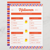 Halloween Scavenger Hunt Checklist Feestdagenkaart (Voorkant / Achterkant)