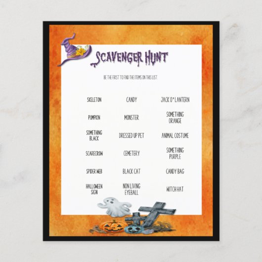 Halloween Scavenger Hunt Game (Voorkant)