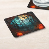 Halloween Scène 2 - poorten Kartonnen Onderzetters (Schuin)