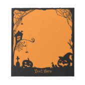 Halloween Scene Black Oranje Post-it Notes Notitieblok (Voorkant)