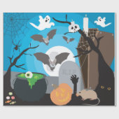Halloween Scene Cadeaupapier (Vlak)