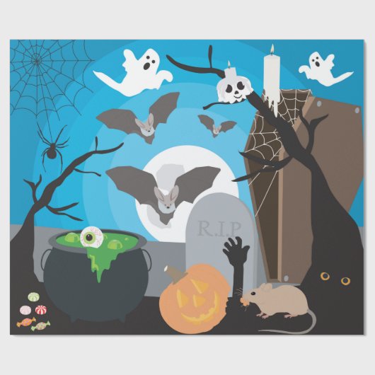 Halloween Scene Cadeaupapier (Vlak)