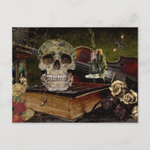 Halloween Scene Decoupage Skull Ephemera Briefkaart (Voorkant)
