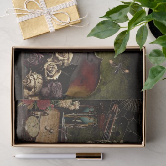 Halloween Scene Decoupage Skull Ephemera Tissuepapier (Geschenk)