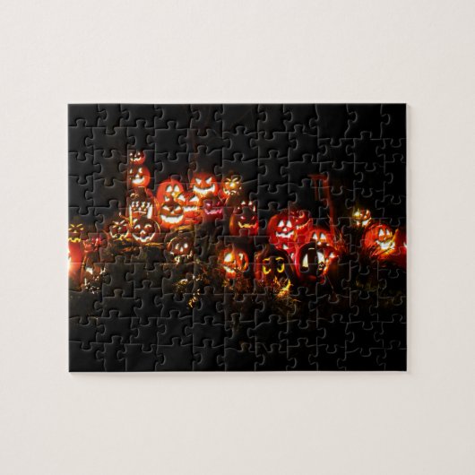 Halloween Scene gevuld met Jack-O-Lantern Legpuzzel (Horizontaal)