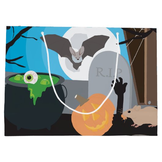 Halloween Scene Groot Cadeauzakje (Achterkant)