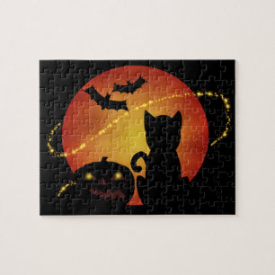 Halloween Scene in Silhouette Legpuzzel