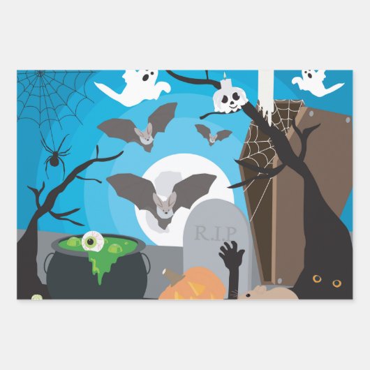 Halloween Scene Inpakpapier Vel (Voorkant 2)
