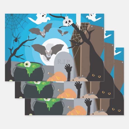 Halloween Scene Inpakpapier Vel (Set)