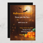 Halloween Scene Invitation Kaart (Voorkant / Achterkant)