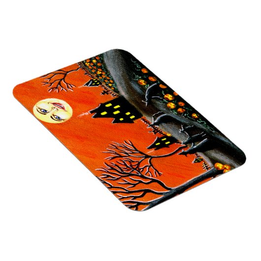 Halloween scène magneet" Rijping Jack-O-Lanterns" Magneet (Rechterzijde)