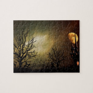 Halloween Scene met mystiek Castle Legpuzzel