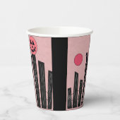 Halloween scène met roze papieren bekers (Links)