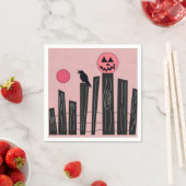 Halloween scène met roze papieren borden servet (Insitu)