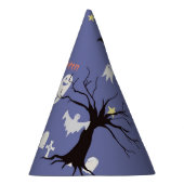 Halloween Scene met spoken heks en vleermuizen Feesthoedjes (Rechts)