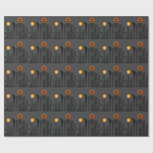 Halloween scène op inpakpapier (Vlak)