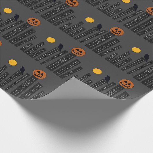 Halloween scène op inpakpapier (Hoek)