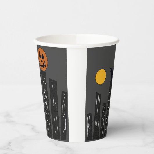 Halloween scène op papieren bekers (Links)