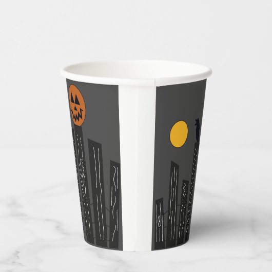 Halloween scène op papieren bekers (Rechts)
