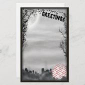 Halloween Scene Photo Lijst Briefpapier (Voorkant / Achterkant)