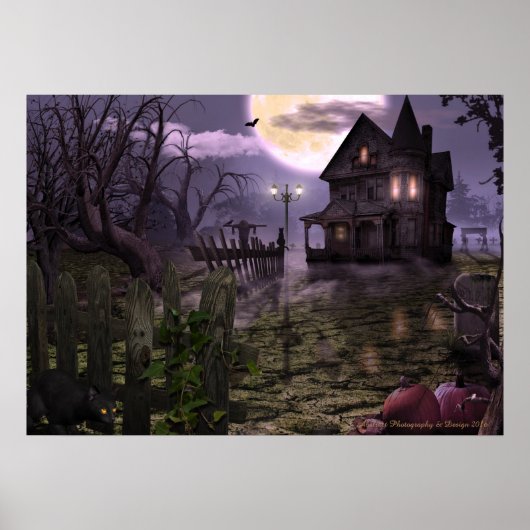 Halloween Scene Poster van 28 x 20 inch (Voorkant)