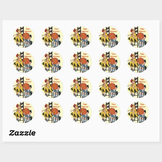  Halloween Scene Ronde Sticker (Vel)
