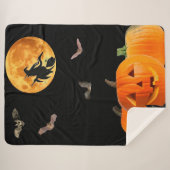 Halloween Scène Sherpa Blanket Sherpa Deken (Voorkant (horizontaal))