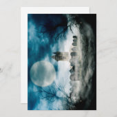 Halloween scène. Spoken spookhuis op kerkhof. (Voorkant / Achterkant)