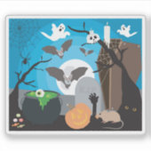 Halloween Scene Sticker (Voorkant)