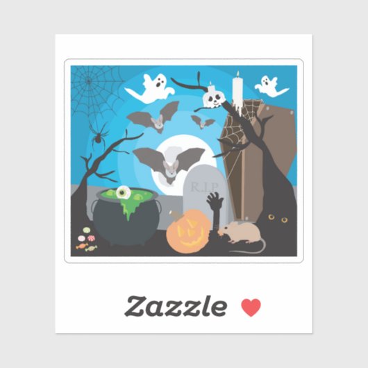 Halloween Scene Sticker (Vel)