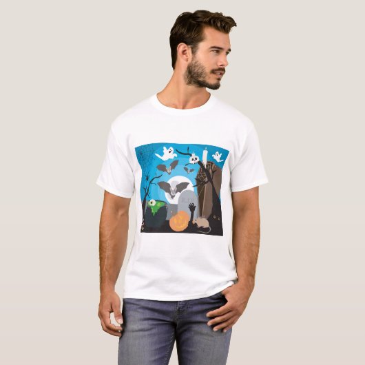 Halloween Scene T-shirt (Voorkant volledig)