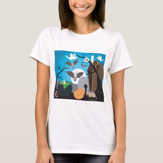 Halloween Scene T-shirt (Voorkant)