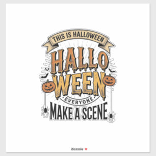 Halloween Scene T-shirt Vintage Gravure Pompoen On Sticker