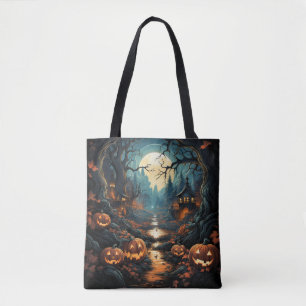 Halloween scène tote bag