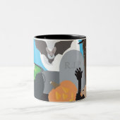 Halloween Scene Tweekleurige Koffiemok (Center)